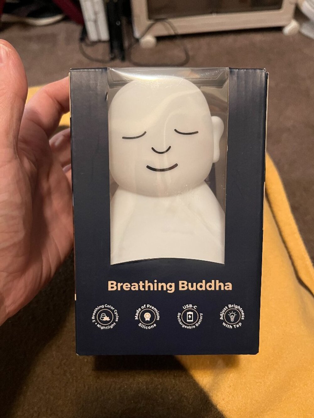 Breathing Buddha with Ambient Sound - White NIB Meditation Tool